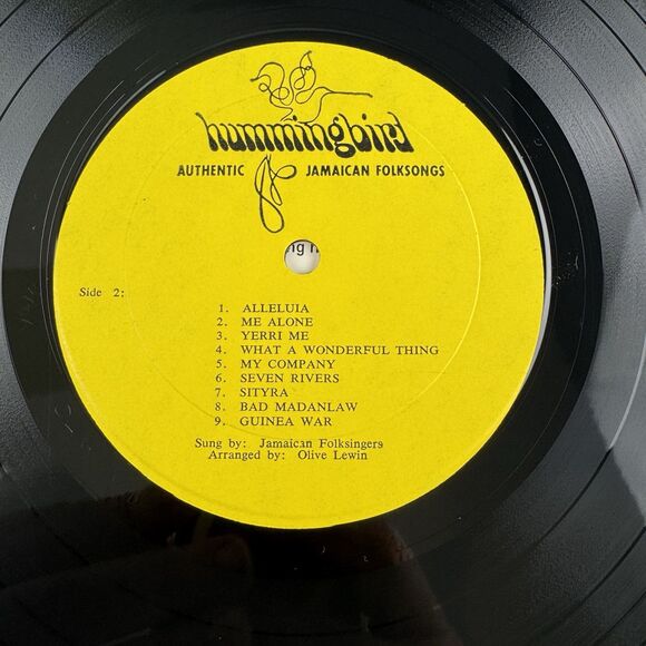 The Jamaican Folksingers NM Vinyl Record Authentic Folksongs Hummingbird Lewin - Picture 7 of 7